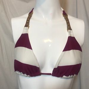Bikini top with leather strap
